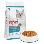غذای خشک گربه (استرلایزد) با طعم ماهی سالمون و برنج رفلکس Reflex Salmon And Rice وزن 15 کیلوگرم